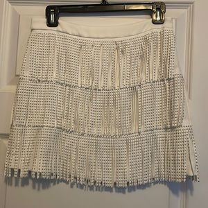 White fringe skirt